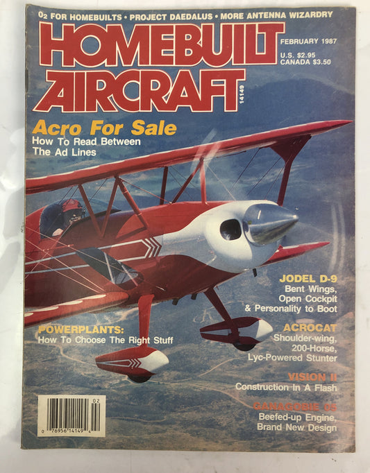 Home Built Aircraft February 1987 Magazine In Good Condition