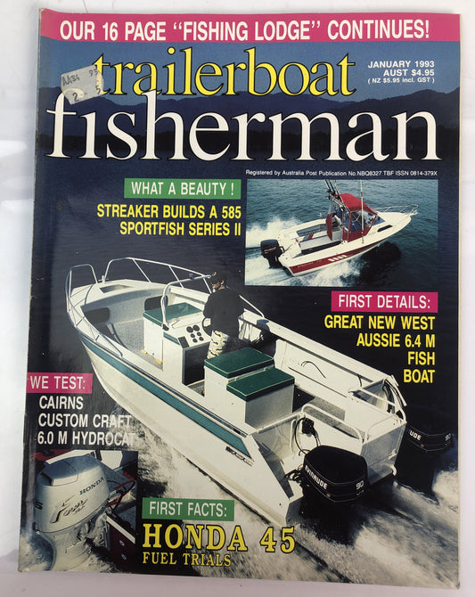 Trailer Boat Fisherman Magazine January 1993 In Good Condition