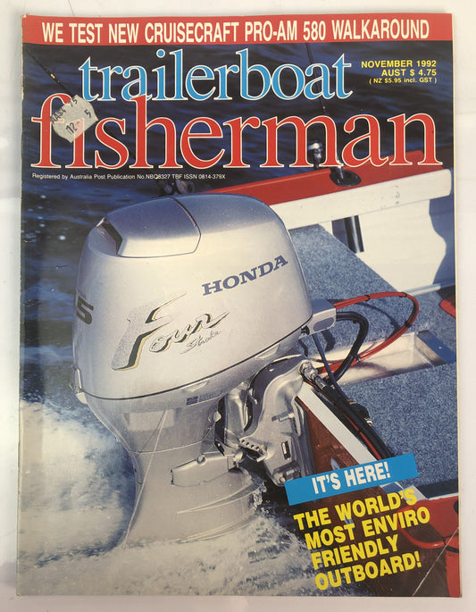 Trailer Boat Fisherman Magazine November 1992 In Good Condition