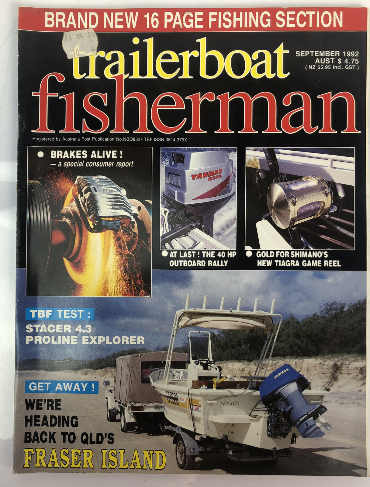 Trailer Boat Fisherman Magazine September 1992 In Good Condition