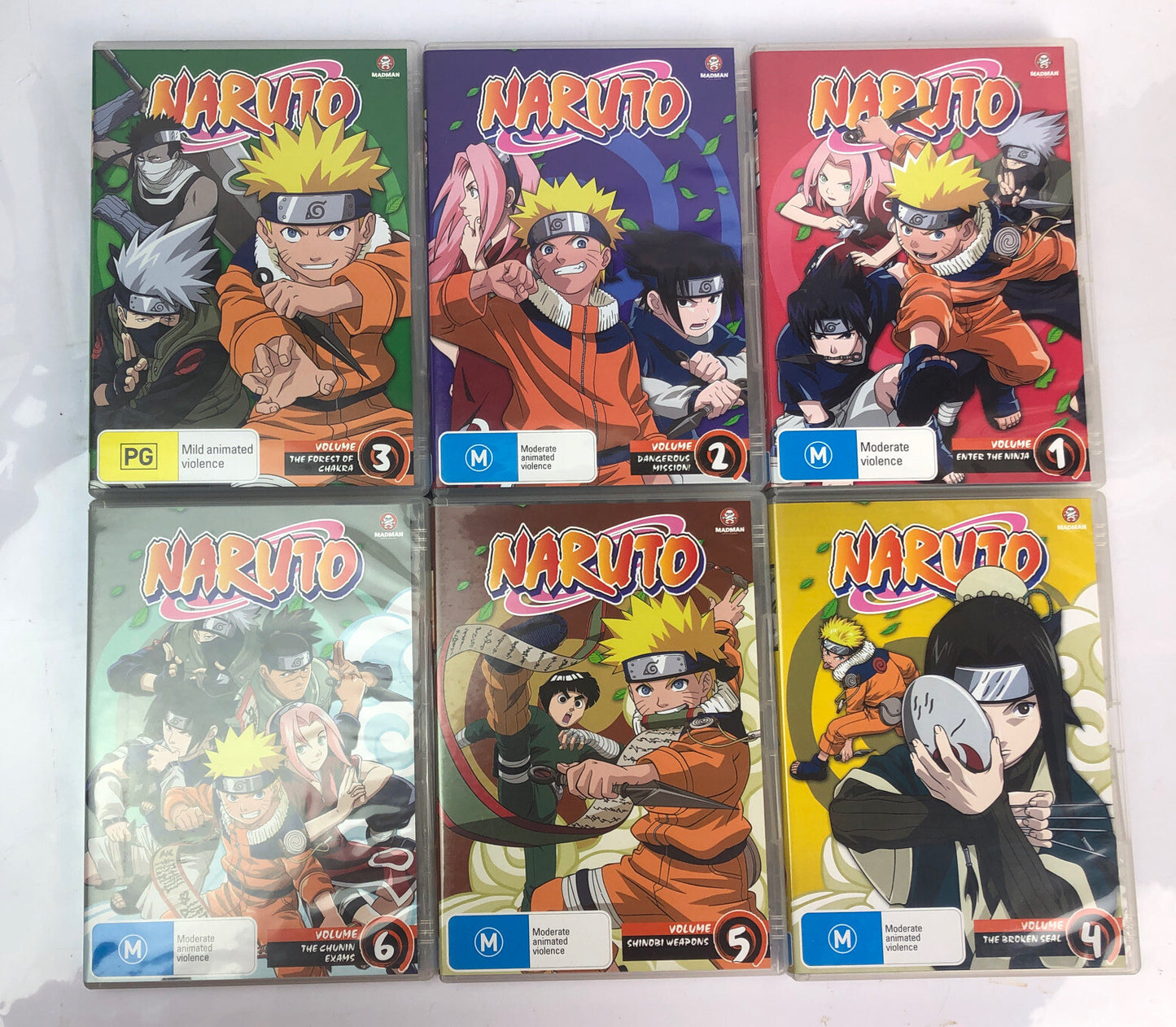 C609 Naruto DVD Box Set 1 to 6 Episodes 1-25 - Madman Region 4 PAL