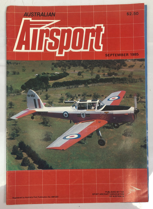 Australian Air Sport September 1985 Magazine In Good Condition