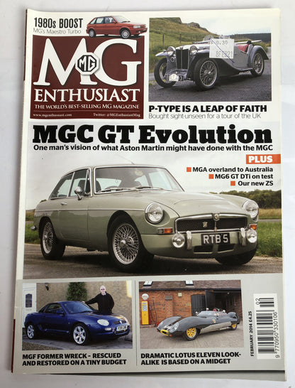 MG Enthusiast February 2014 Magazine Vintage In Good Condition