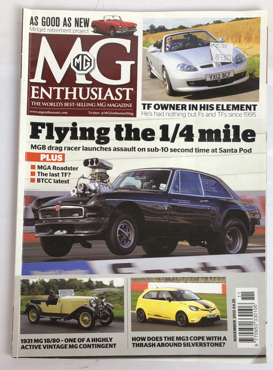 MG Enthusiast November 2013 Magazine Vintage In Good Condition