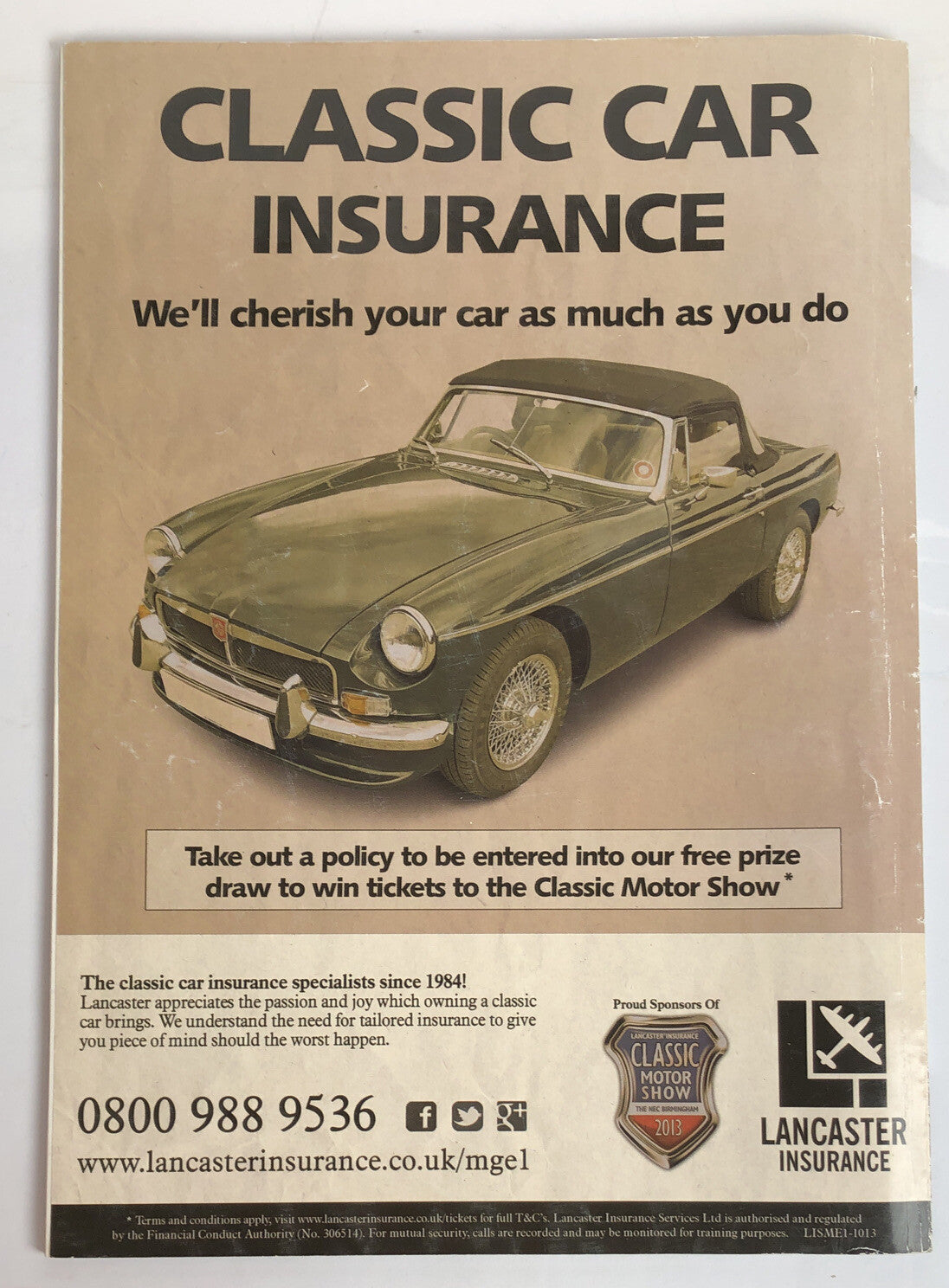 MG Enthusiast November 2013 Magazine Vintage In Good Condition
