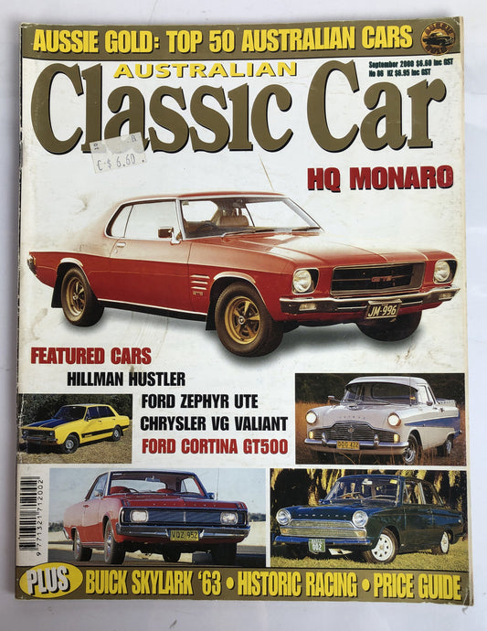 Australian Classic Car September 2000 Magazine Vintage In Good Condition