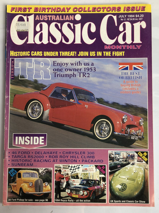 Australian Classic Car July 1994 Magazine Vintage In Good Condition