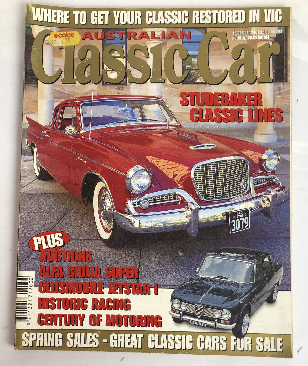 Australian Classic Car September 2001 Magazine Vintage In Good Condition