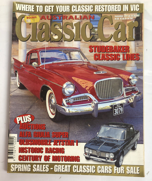 Australian Classic Car September 2001 Magazine Vintage In Good Condition