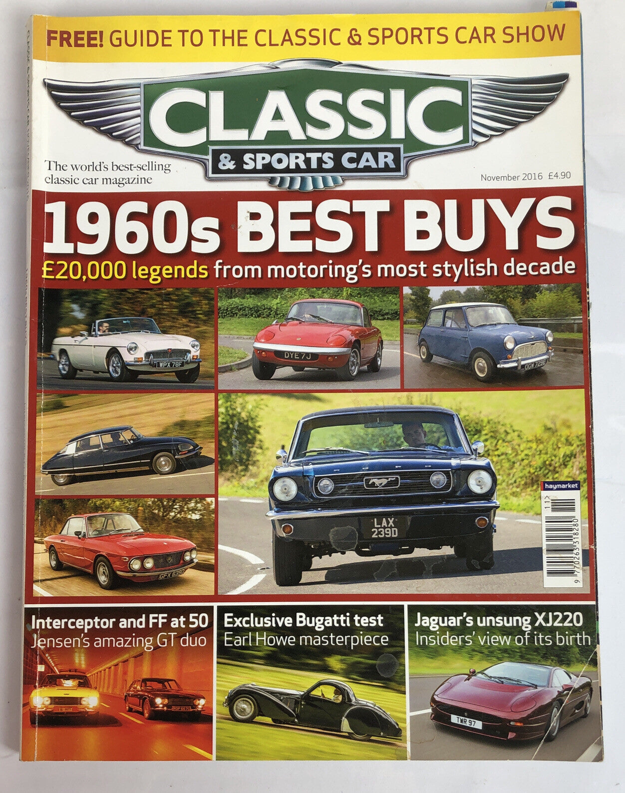 Classic & Sports Car November 2016 Magazine Vintage In OK Condition