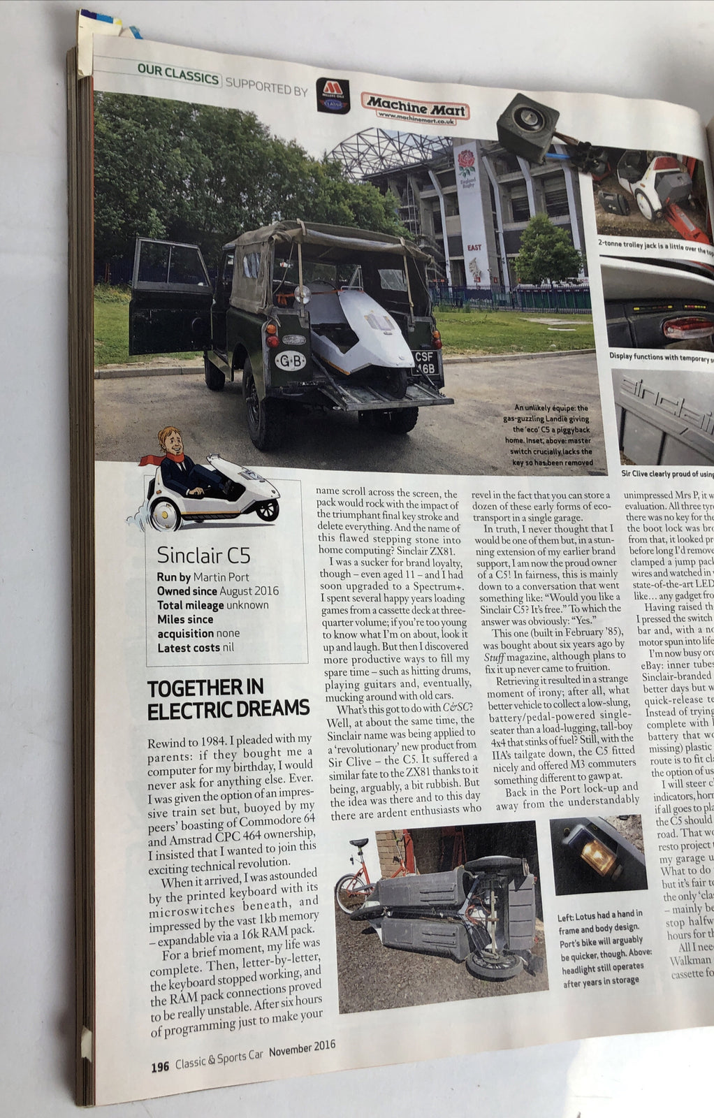 Classic & Sports Car November 2016 Magazine Vintage In OK Condition