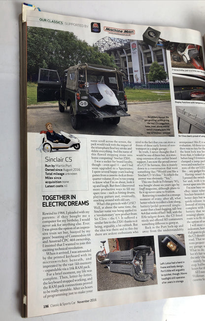 Classic & Sports Car November 2016 Magazine Vintage In OK Condition