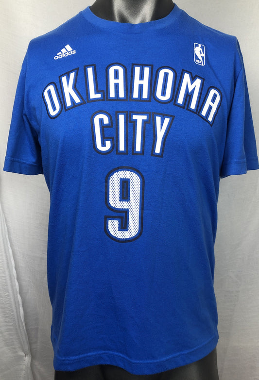 Adidas NBA Oklahoma City #9 Short Sleeve Shirt Size L In Good Condition F101
