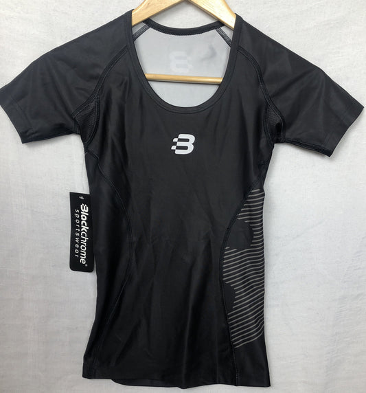 Black Chrome Sportswear Cycling Short Sleeve Top Size S Brand New with Tags F118