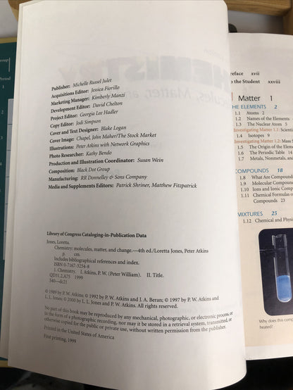 Chemistry Fourth Edition Molecules, Matter & Change Loretta Jones & Peter Atkins