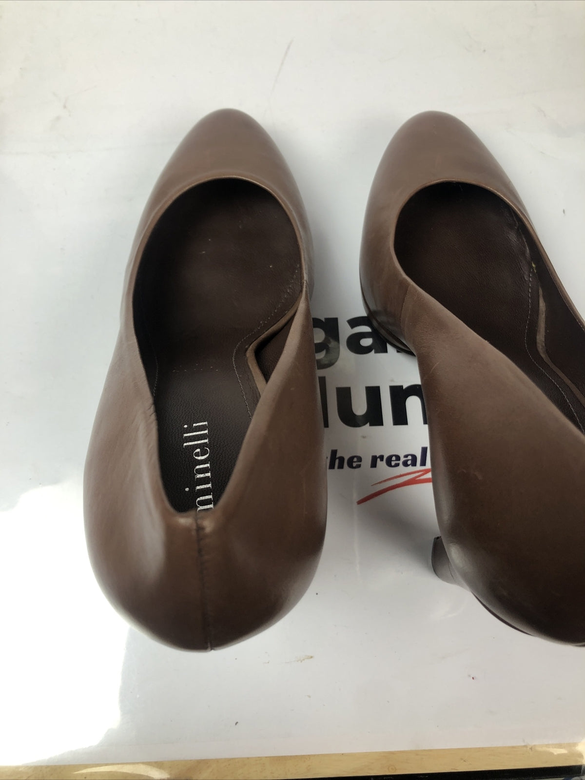 F182 Minelli Brown High Heels Shoes Size EU 41 In Good Condition