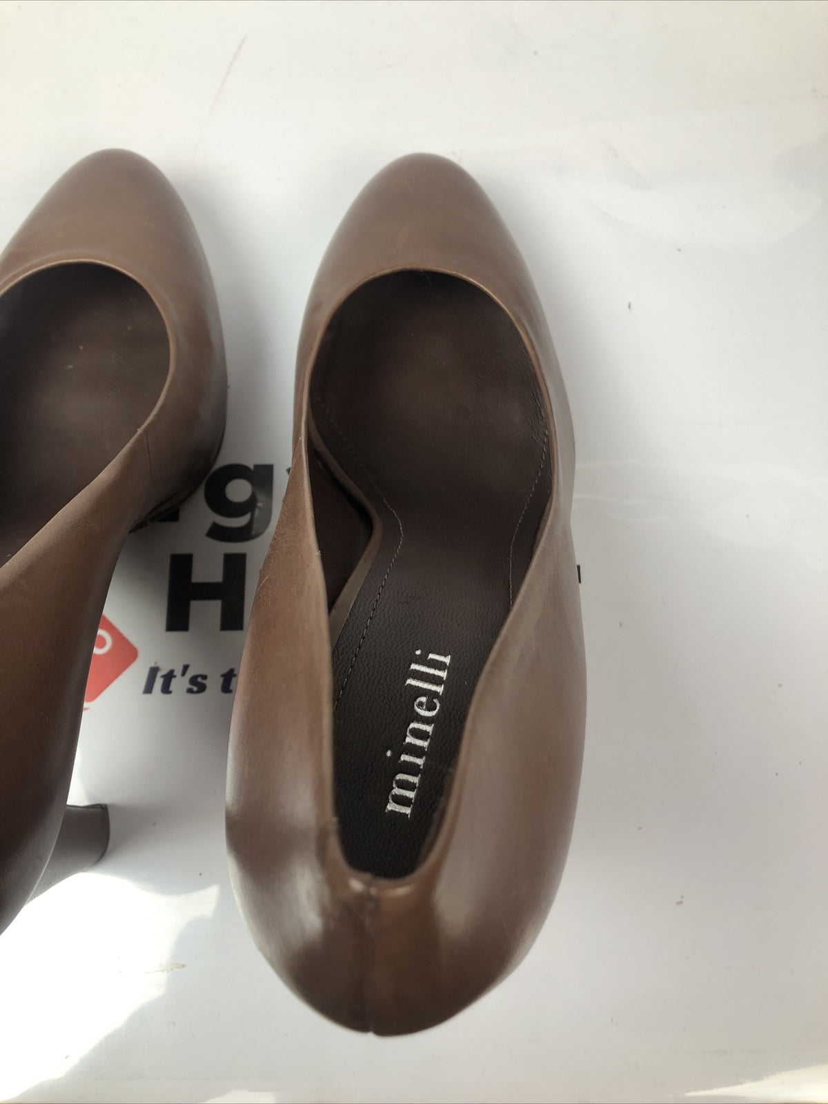F182 Minelli Brown High Heels Shoes Size EU 41 In Good Condition