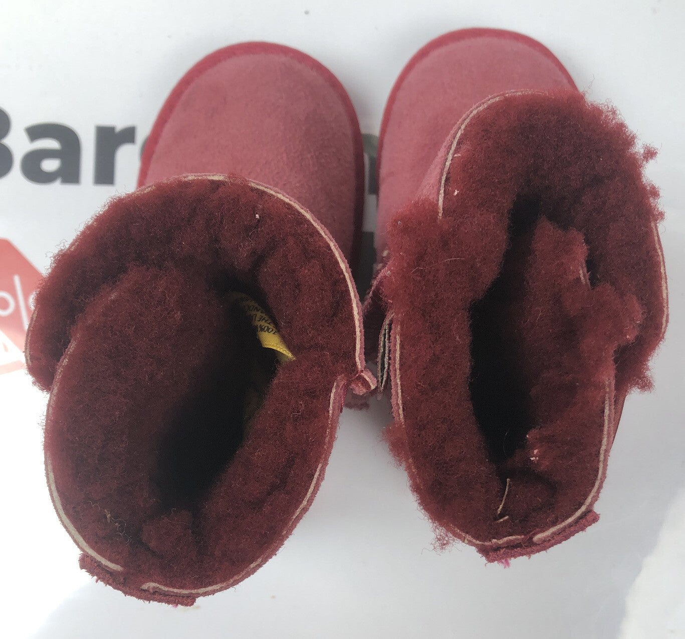 M746 UGG Australia Girls Kids Boots Wool Insole Red Sizing 3 - 4 VGC
