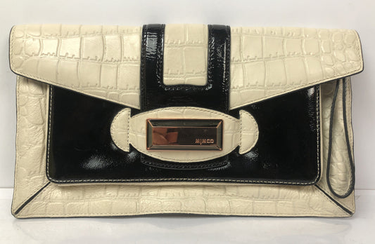 M722 Mimco clutch - Purse Cream Black Leather In Good Condition