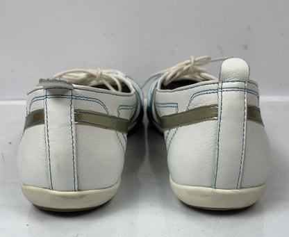 F302 DIANA FERRARI Super Soft White Leather Flats- Size 7 1/2 US- VGC