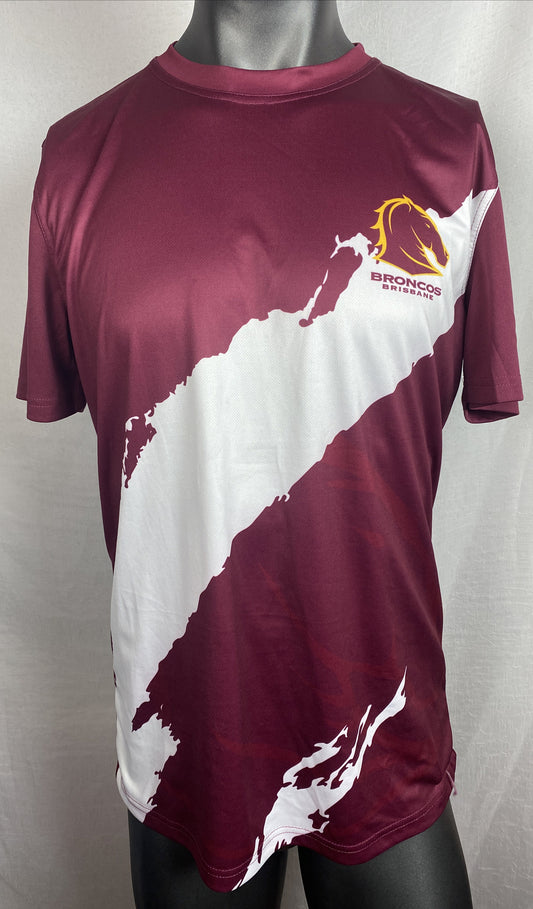 NRL Brisbane Broncos Team Short Sleeve Shirt Size L New With Tag F377