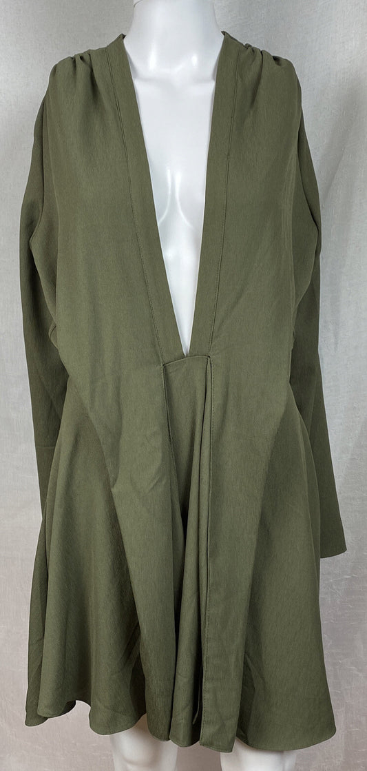 Atmos & Here Beverley Plunge Dress Khaki Size 8 Brand New With Tags F312