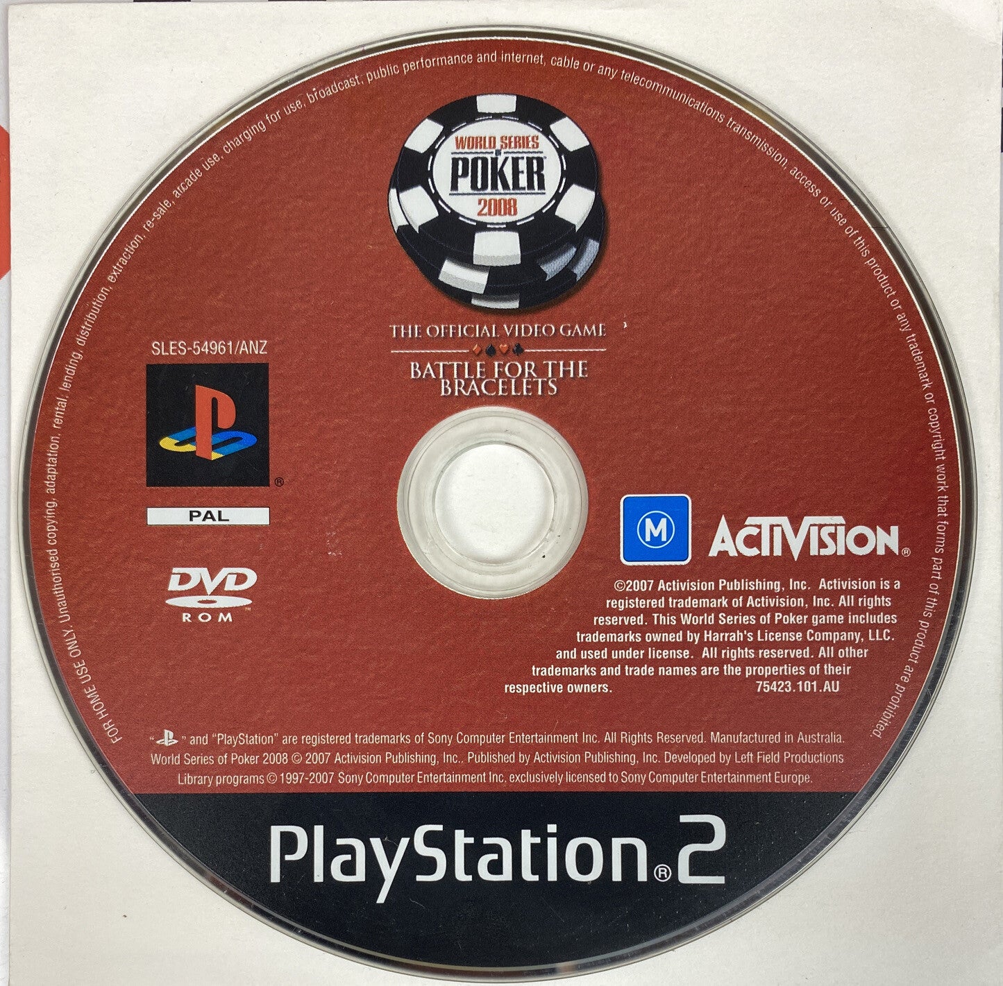 2777 World Series Poker 2008 PAL Playstation 2/PS2 Disc Only Game