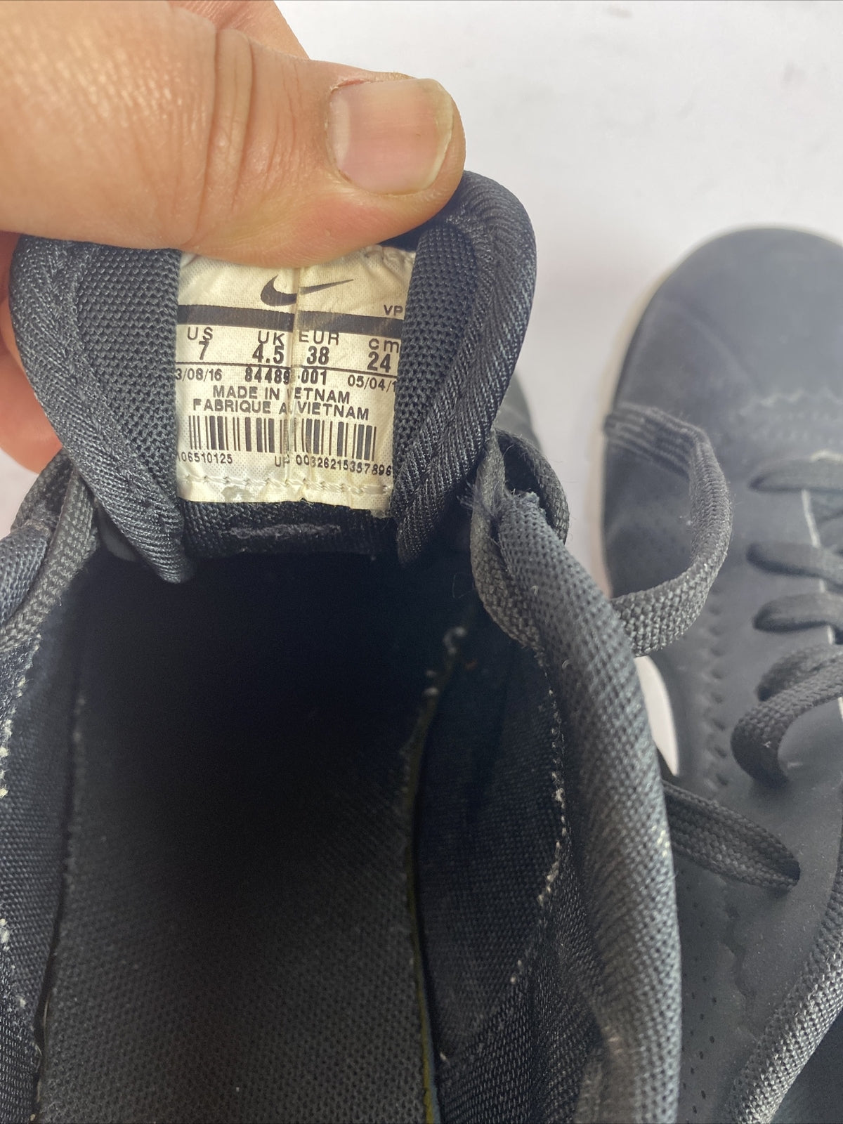 F357 Nike Black Cortez Ultra Shoes US 7 UK 4.5 In Good Condition