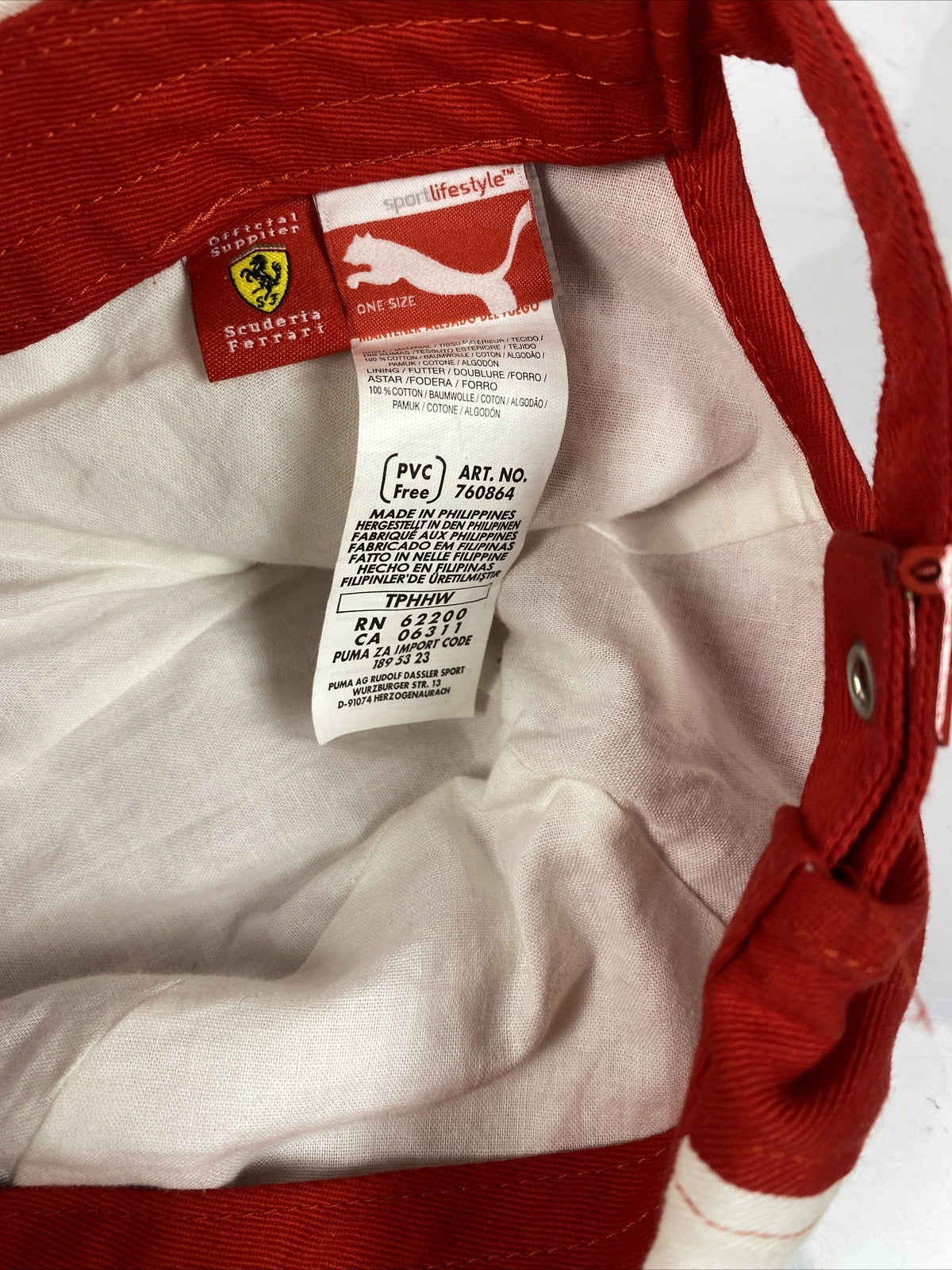 F384 Scuderia Ferrari Snap Cap / Hat In Good Condition Adjustable Sizing