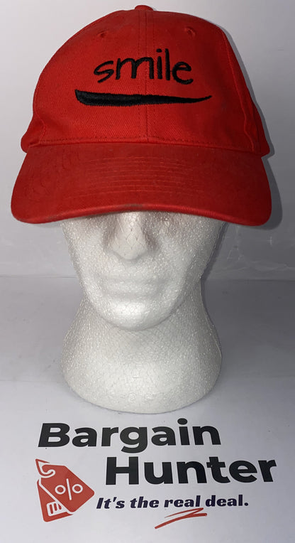 Smile Red Cap / Hat In Good Condition Adjustable Sizing