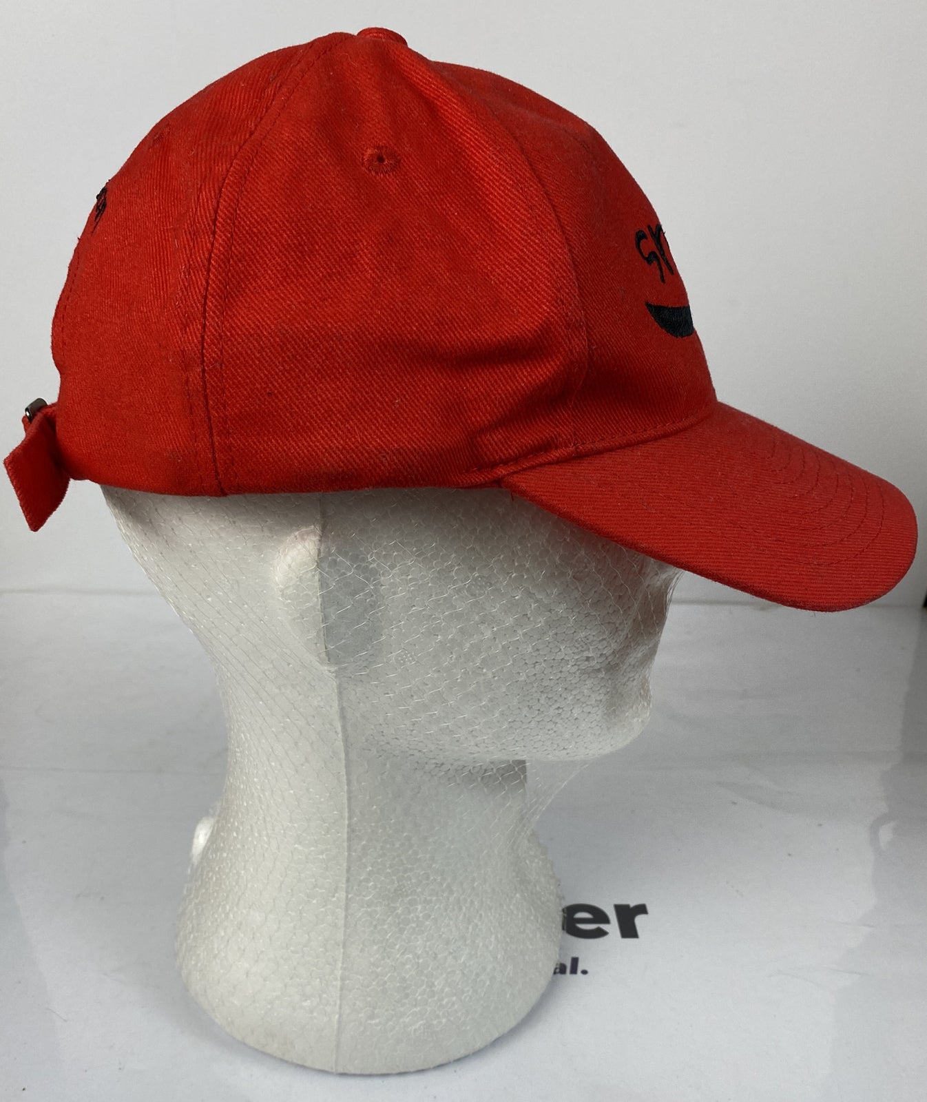 Smile Red Cap / Hat In Good Condition Adjustable Sizing