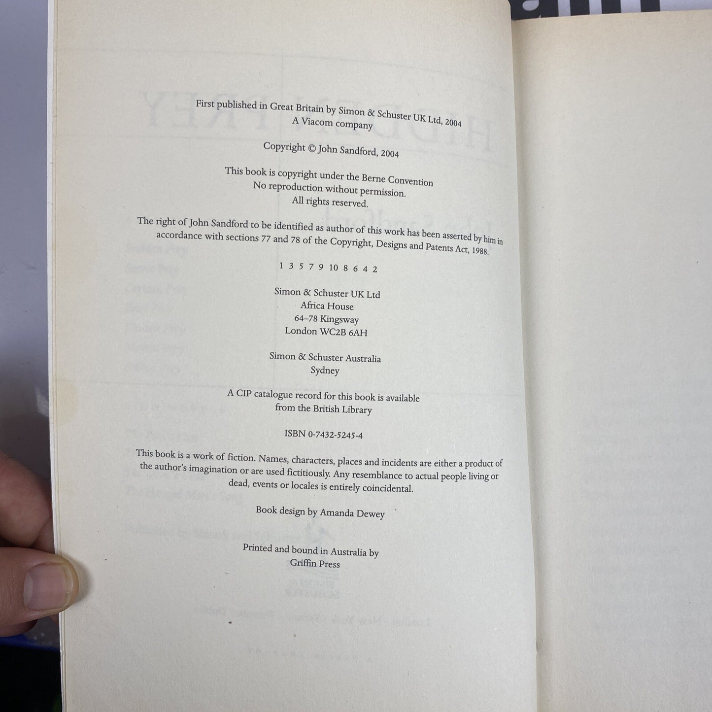 Hidden Prey John Sandford Novel In OK Condition