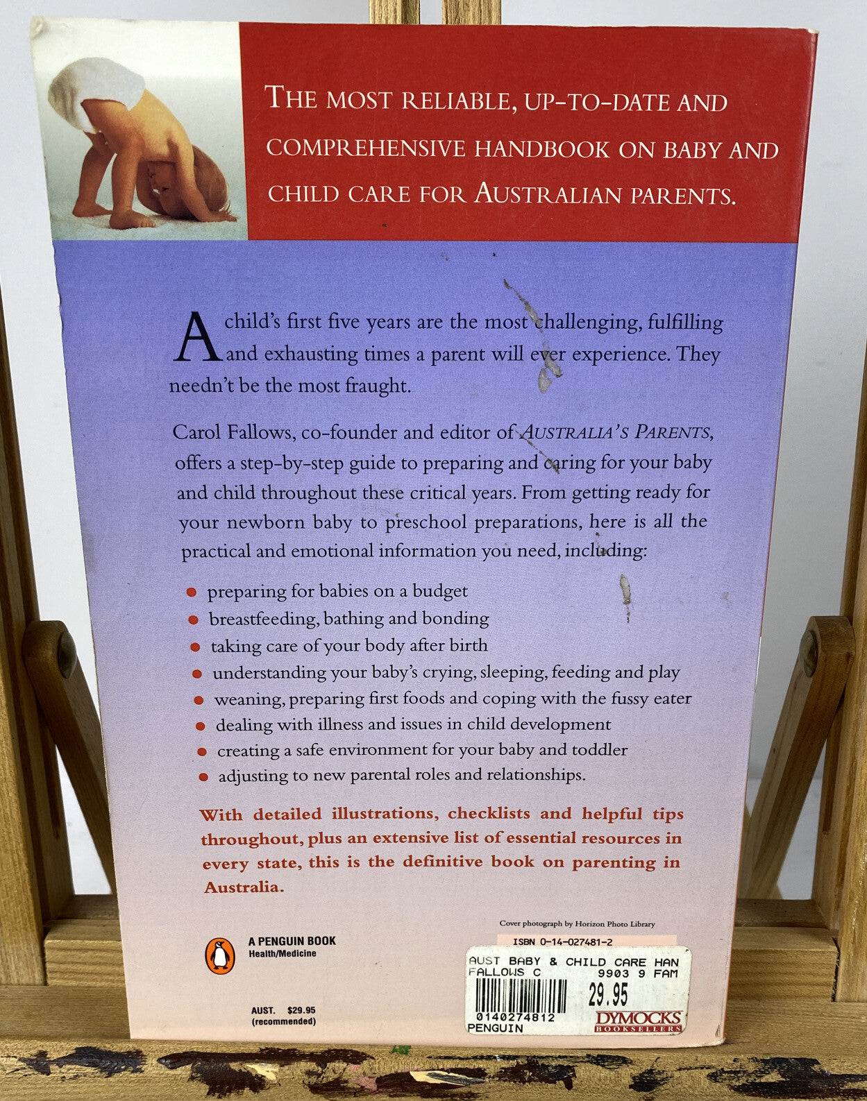 The Australian Baby & Child Care Handbook Carol Fallows Novel In OK Condition