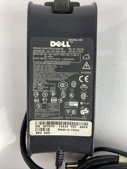 M1089 Genuine Dell Adapter Charger PA-1650-05D2 19.5V 3.34A 7.2mm Connector