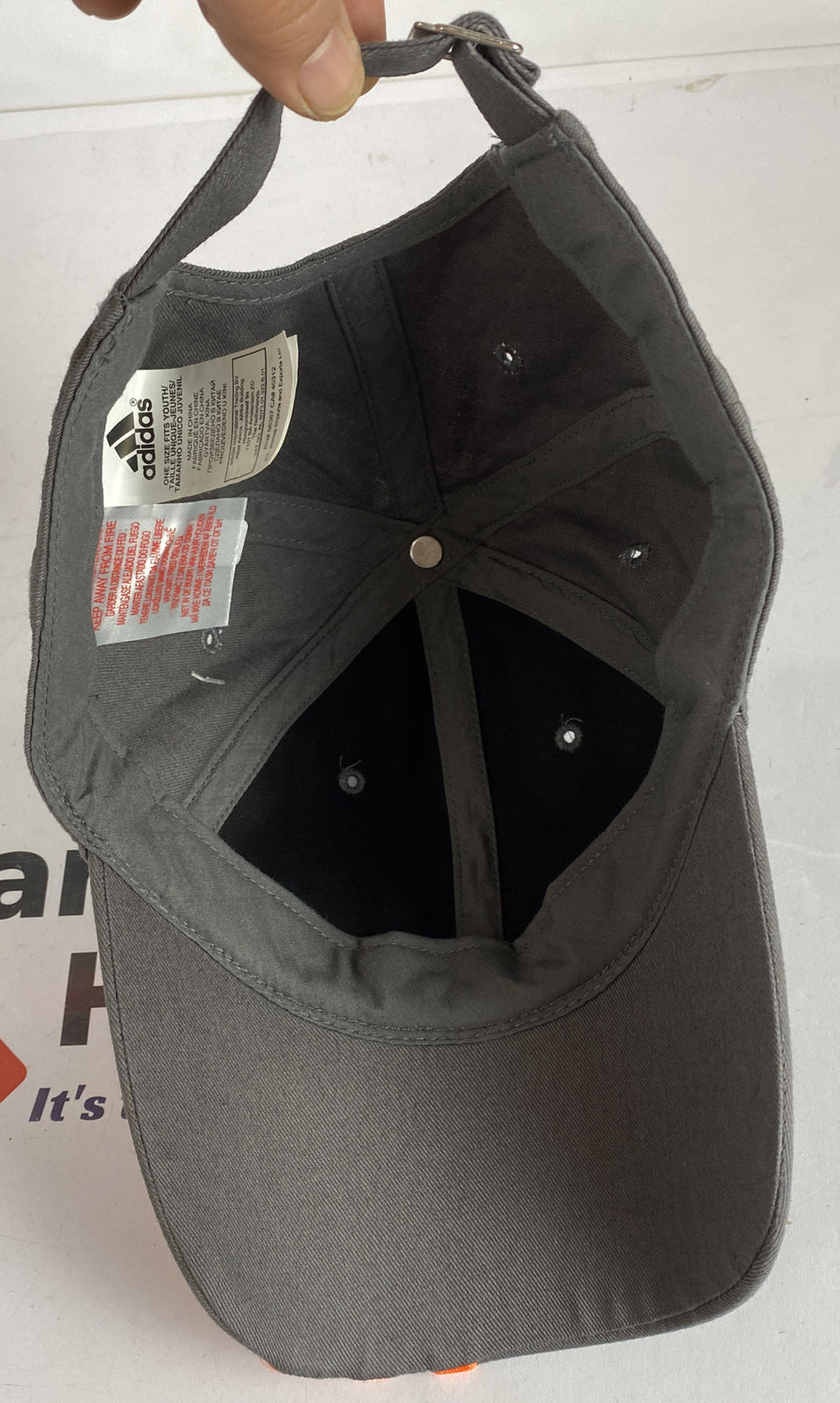 #7 Adidas Grey Baseball Cap / Hat In Good Condition Adjustable Sizing