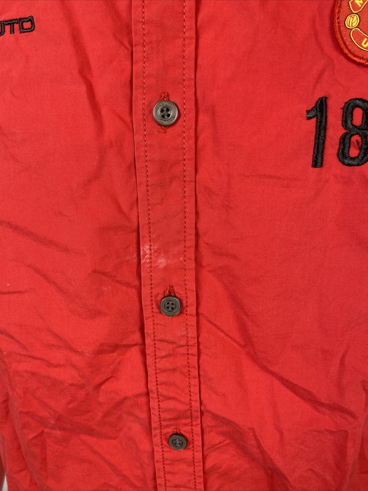 Manchester United Football Club Button Up Short Sleeve Shirt Size Small F470