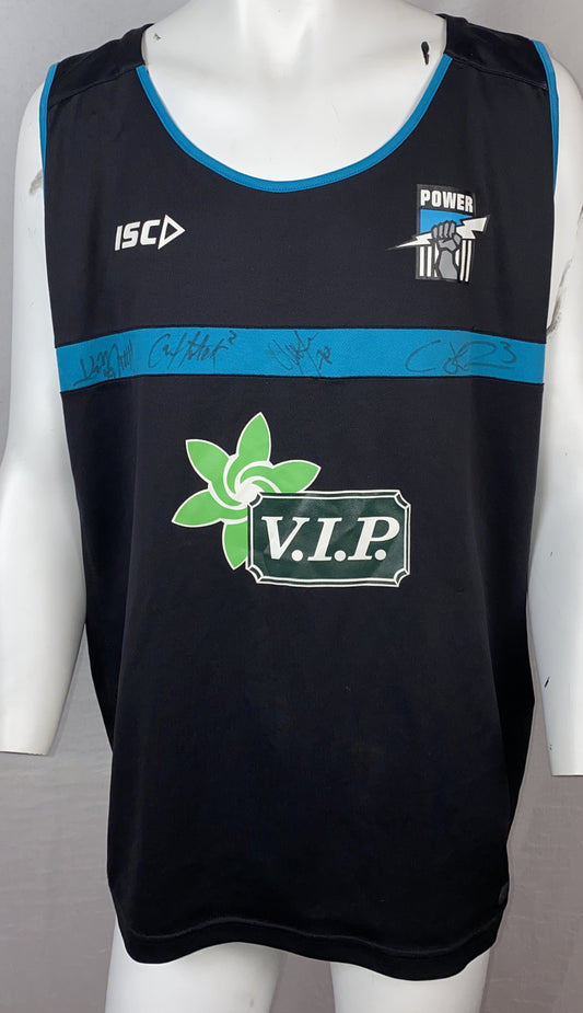 AFL Port Adelaide Autographed Tank Top Jersey Size XXXL UNAUTHENTICATED F220