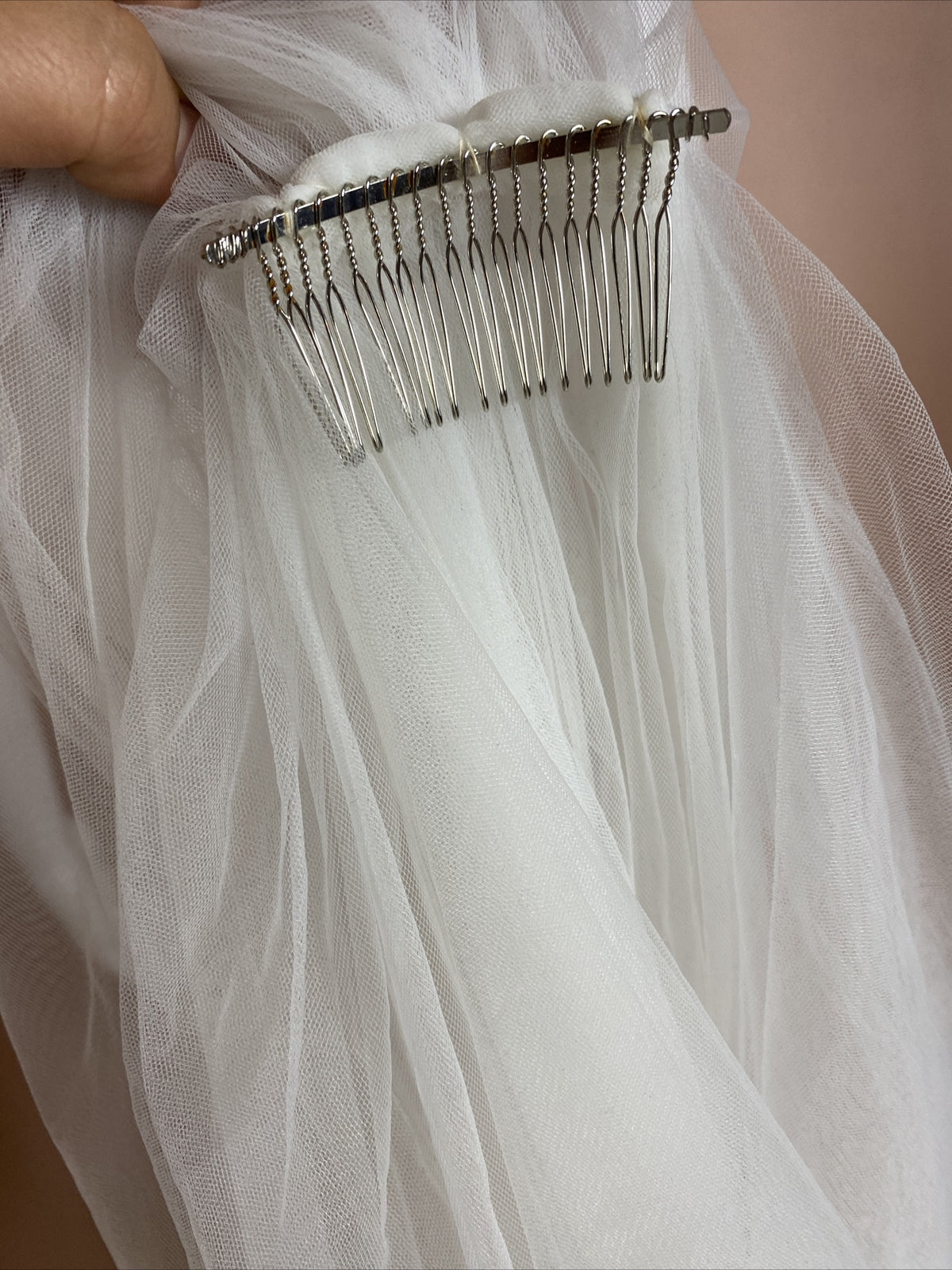 Cathedral Ivory Soft Tull Lace Wedding 3 Meter Veil Two Tier Appliqued In VGC