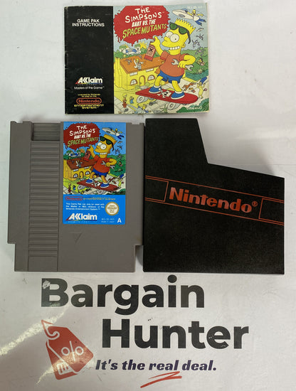 2742 The Simpsons Space Mutants Incomplete Nintendo Nes Game In Good Condition