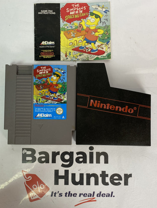 2742 The Simpsons Space Mutants Incomplete Nintendo Nes Game In Good Condition