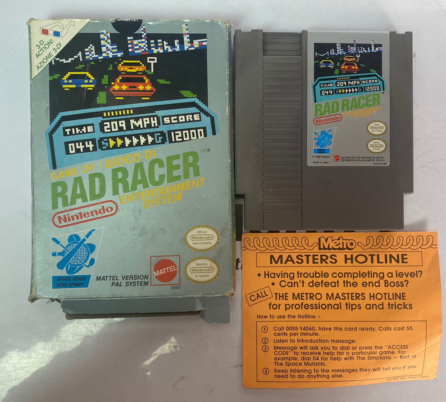 2750 Rad Racer Incomplete Nintendo Nes Game In OK Condition