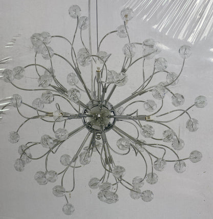 Searchlight Plastic Crystal Look Pendant Chrome Finish With Globes Included New
