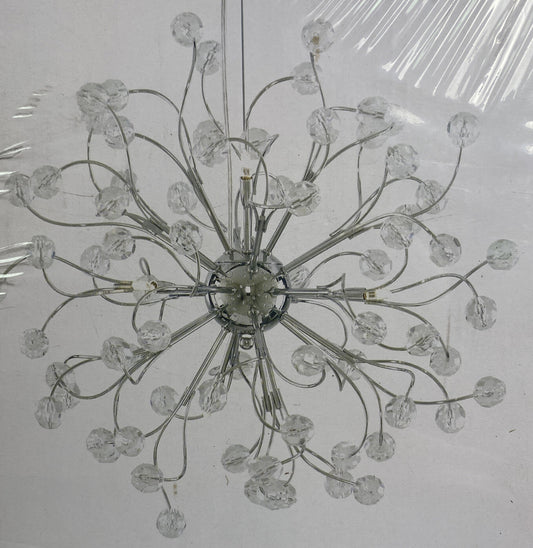 Searchlight Plastic Crystal Look Pendant Chrome Finish With Globes Included New