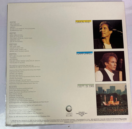 Simon And Garfunkel The Concept In Central Park 1982 Vintage Vinyl Record In VGC