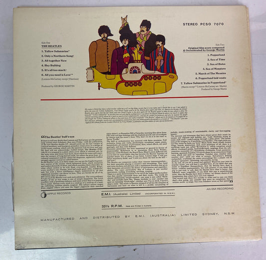 The Beatles Yellow Submarine Vintage Vinyl Record In VGC 3006