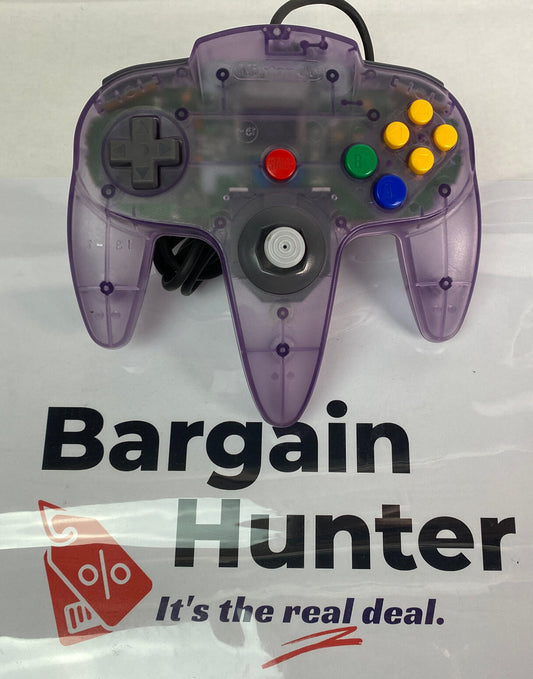 Genuine Nintendo N64 Clear Purple Controller In Good Condition 2522