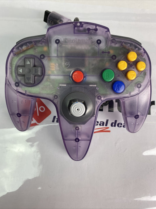 Genuine Nintendo N64 Clear Purple Controller In Good Condition 2517
