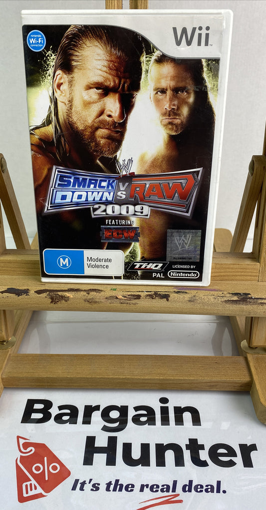 Smack Down Vs Raw 2009 Featuring ECW PAL Nintendo Wii Complete Game 972