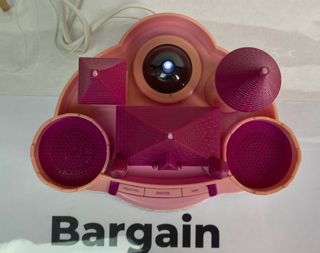 Disney Princess Alarm AM/FM Clock Radio Pink Castle Tested Working 3179