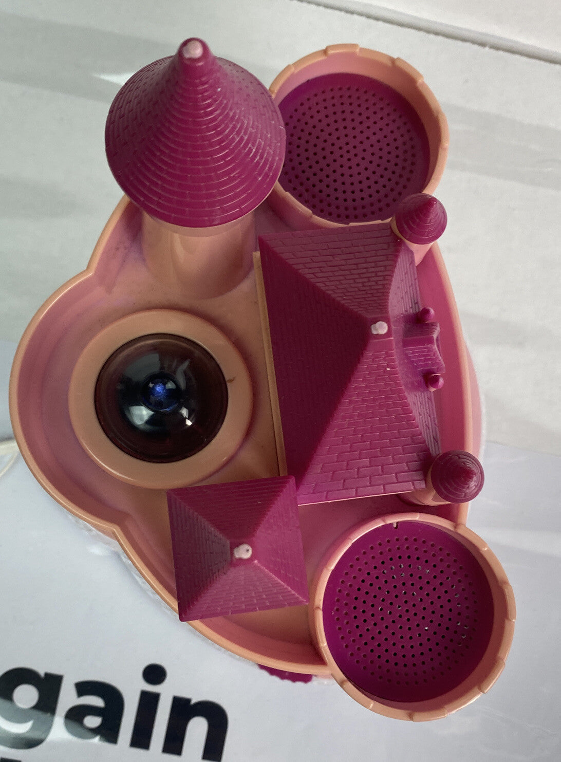 Disney Princess Alarm AM/FM Clock Radio Pink Castle Tested Working 3179